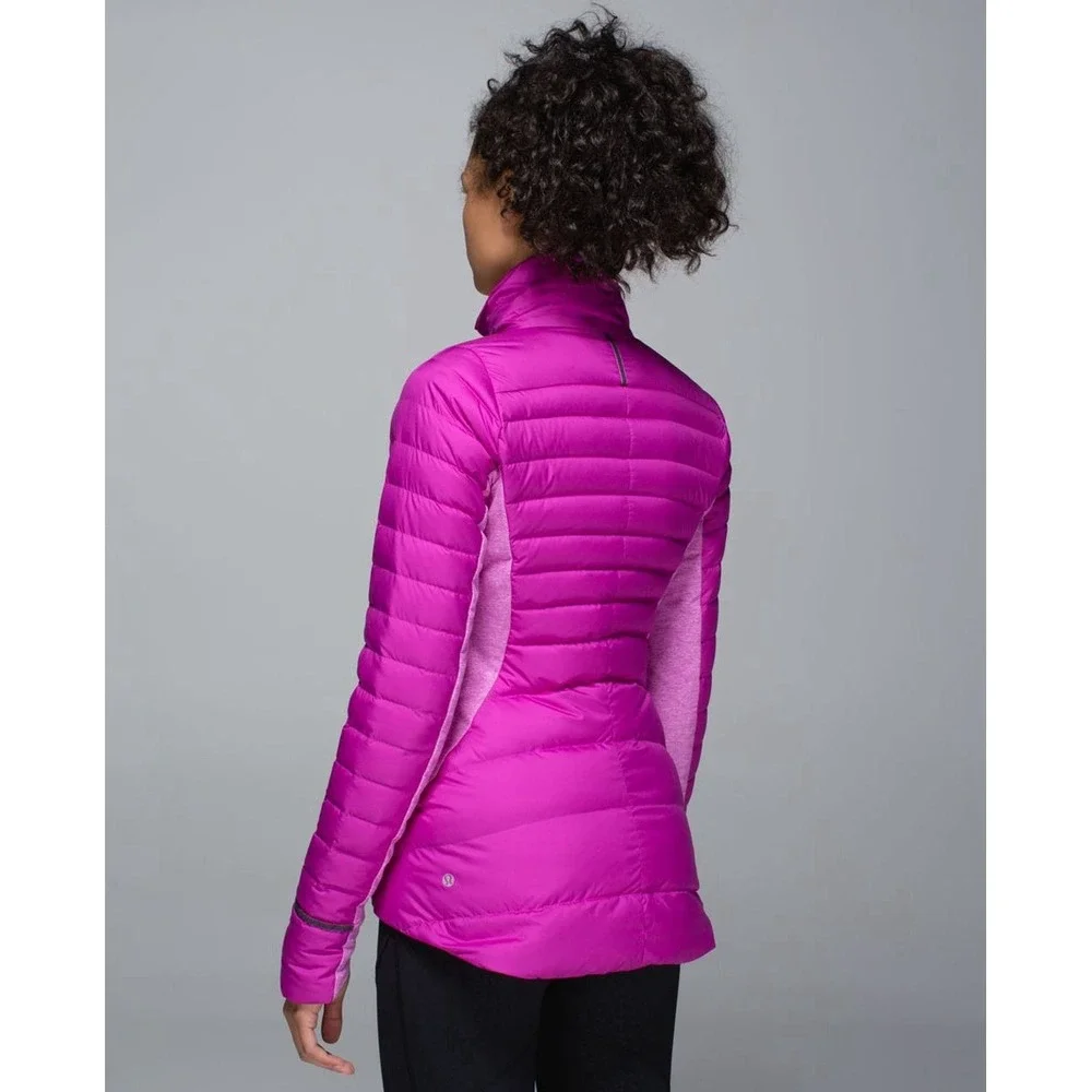 Lululemon Fluff Off Jacket Ultra Violet‎ Pink Sz 4 Athletic Running Down Puffer